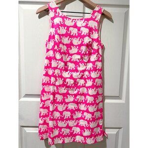 Lilly Pulitzer Tusk in Sun Pink White Elephant Print Embroidered Shift Dress 4